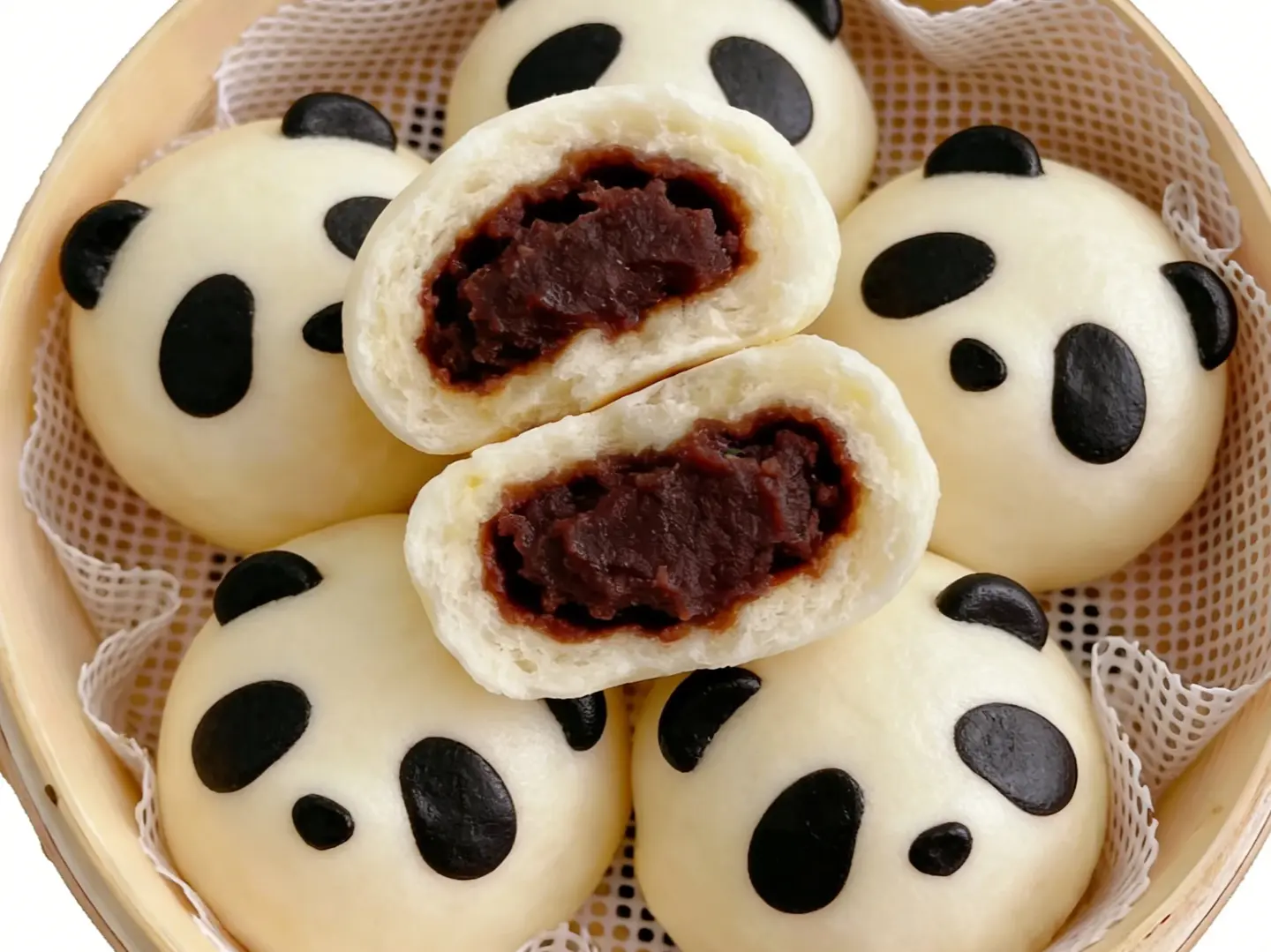 Panda Shaped Red Bean Buns(6pc)