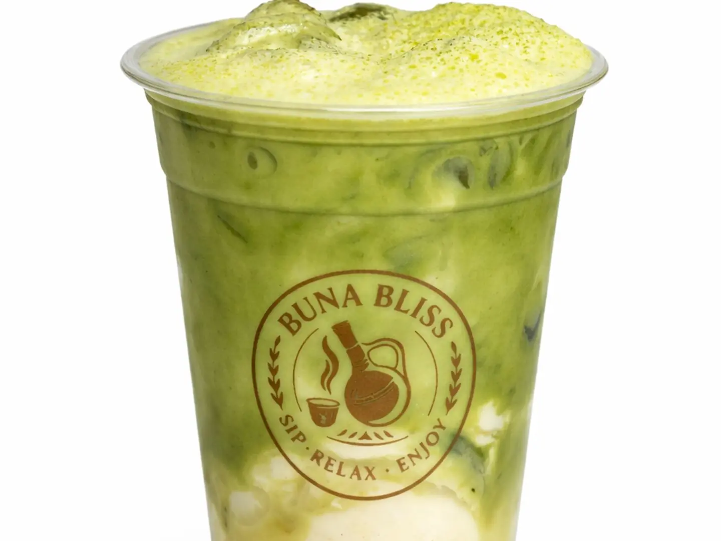 Iced Matcha Latte With Vanilla Ice Cream