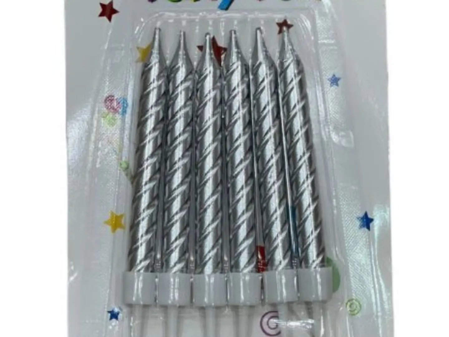 شموع كيك باللون الفضي