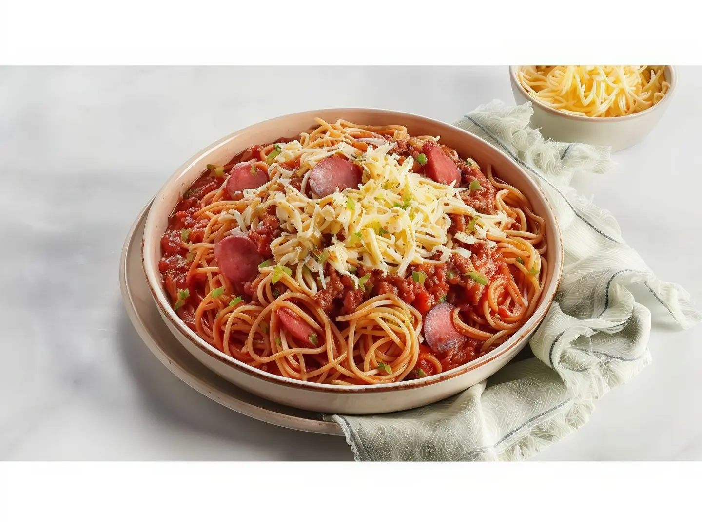 مكرونة سباغيتي سجق ريد صوص