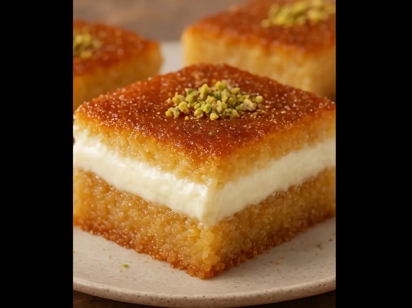 بسبوسه بالقشطه وسط