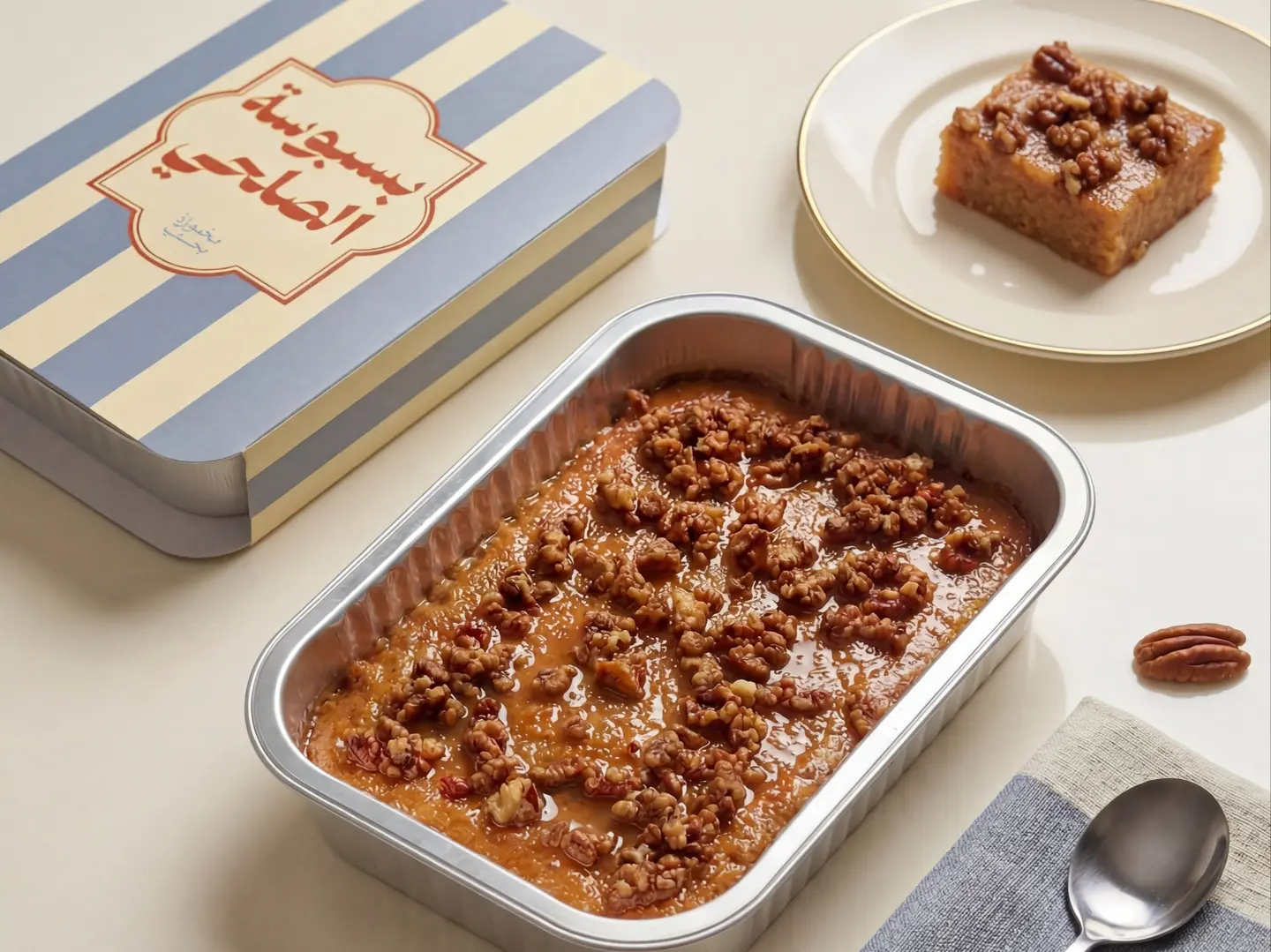 بسبوسة مع صوص البيكان - وسط