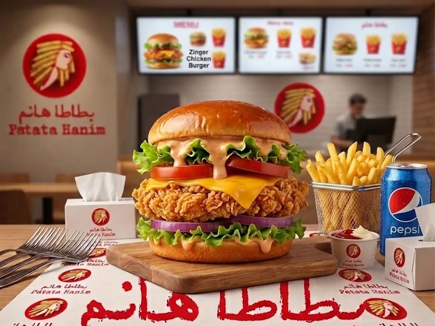 وجبة برجر دجاج كرسبي