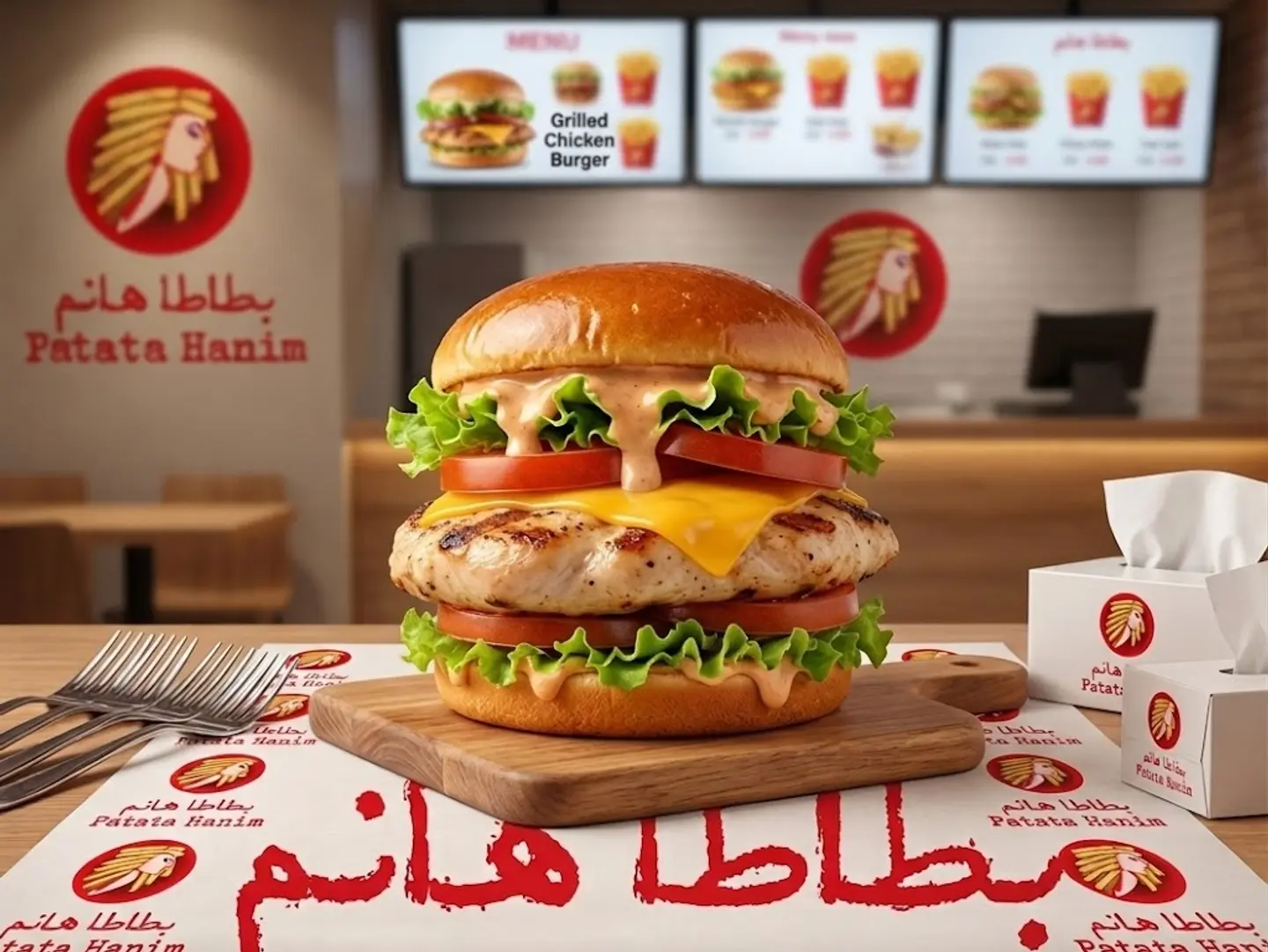 برجر دجاج مشوي