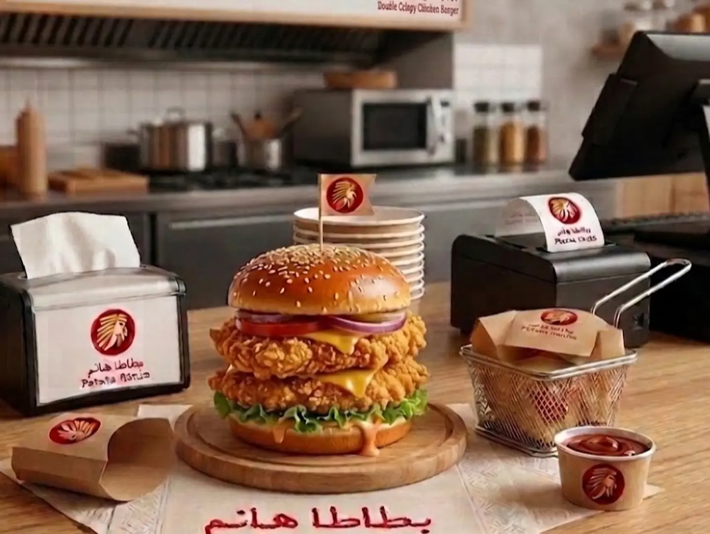 دبل برجر دجاج كرسبي