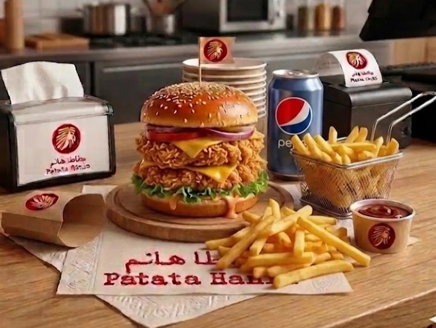 وجبة دبل برجر دجاج كرسبي