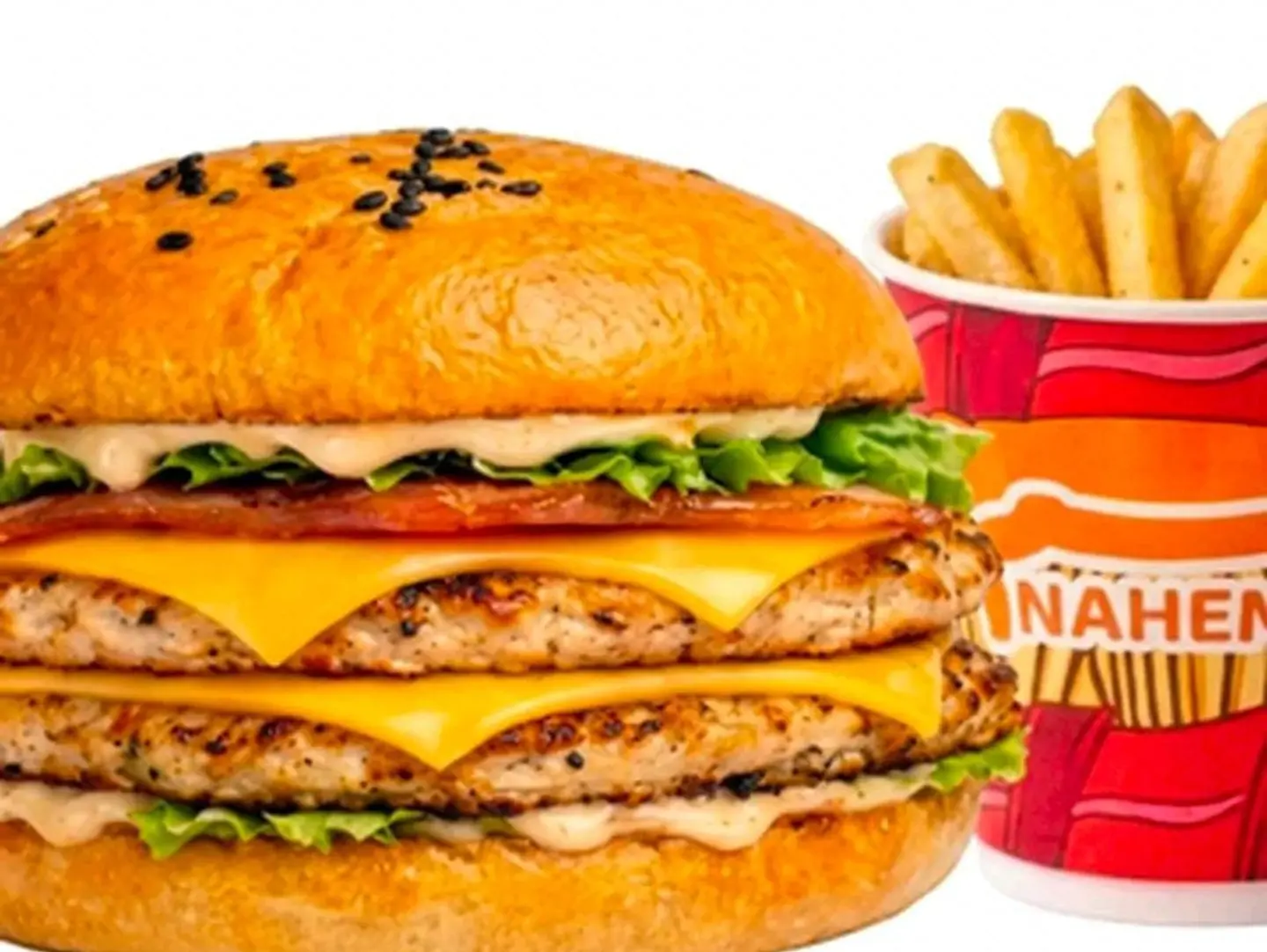 Smash Double Meat Burger With Fries