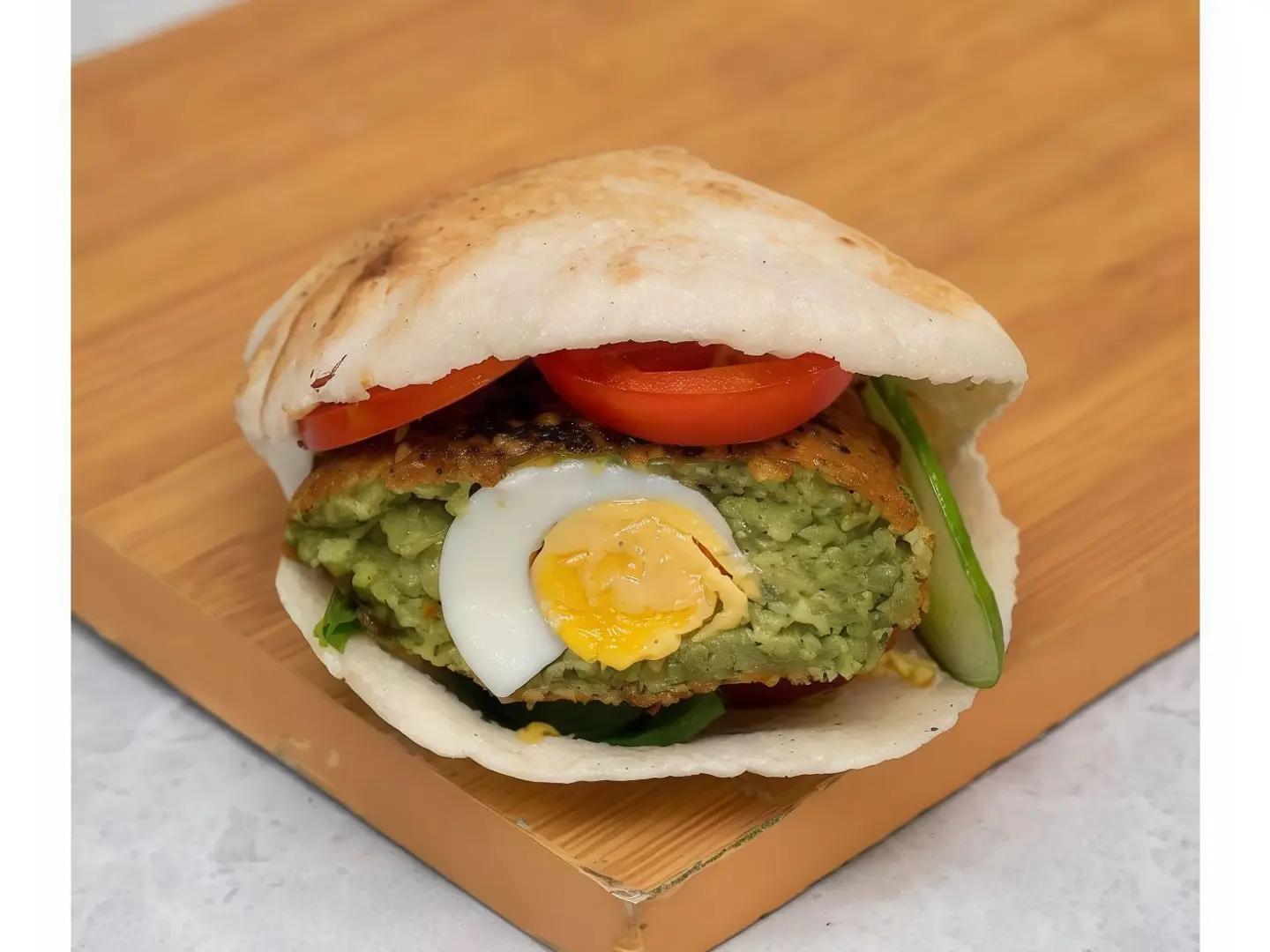 Falafel With Eggs And Mashed Potatoes