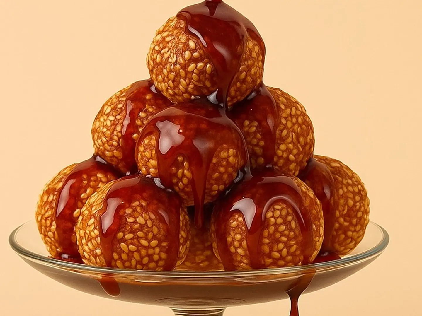 Family Size Cheese Luqaimat With Date Molasses And Sesame