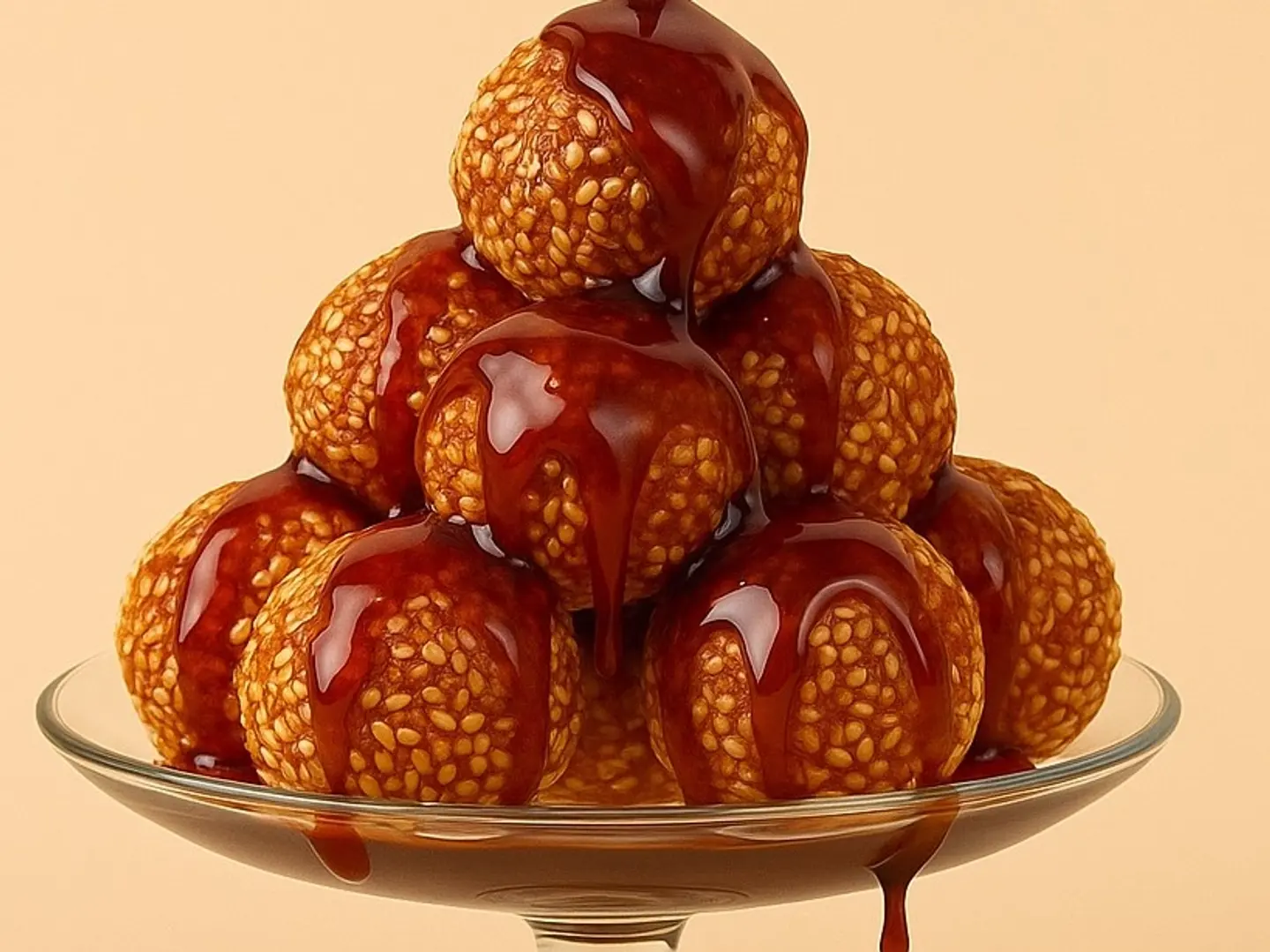 Cheese Bites With Date Molasses And Sesame, Medium