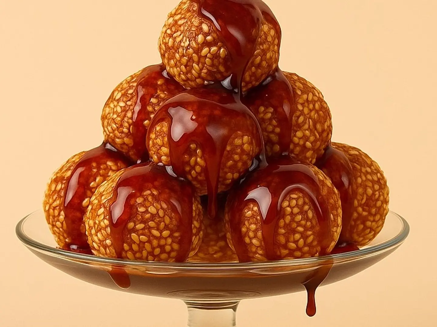 Large Cheese Bites With Date Molasses And Sesame