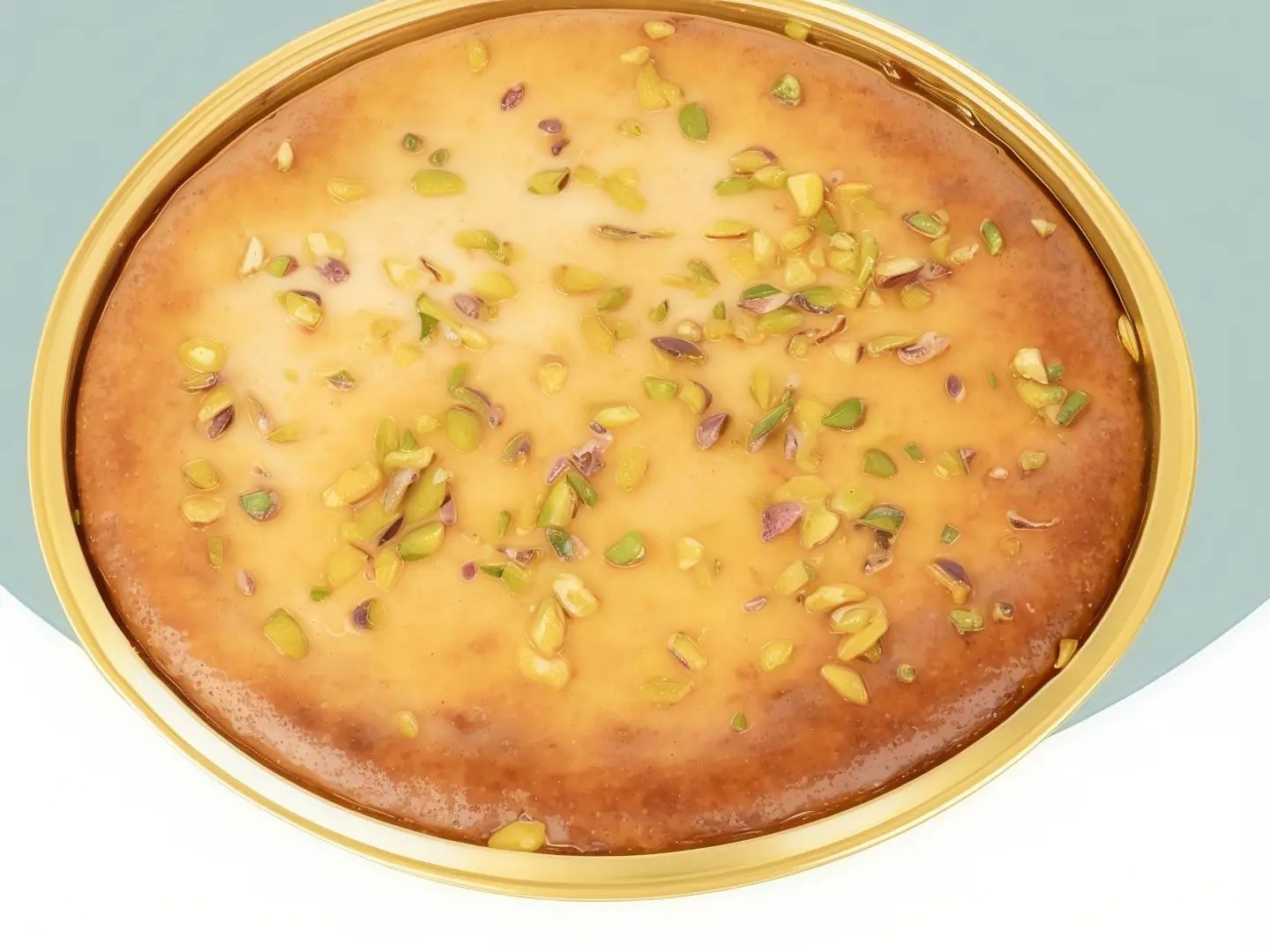 Basbousa With Cream, Milk Mocha Sauce