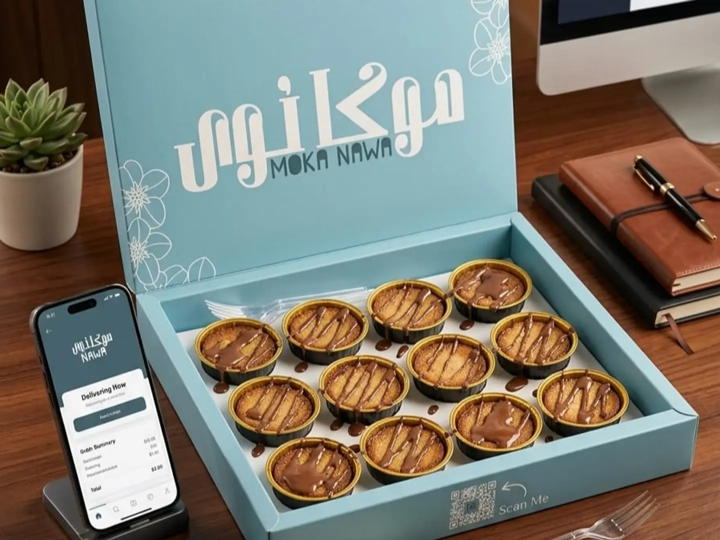 ميني ١٢ حبة بسبوسة موكا