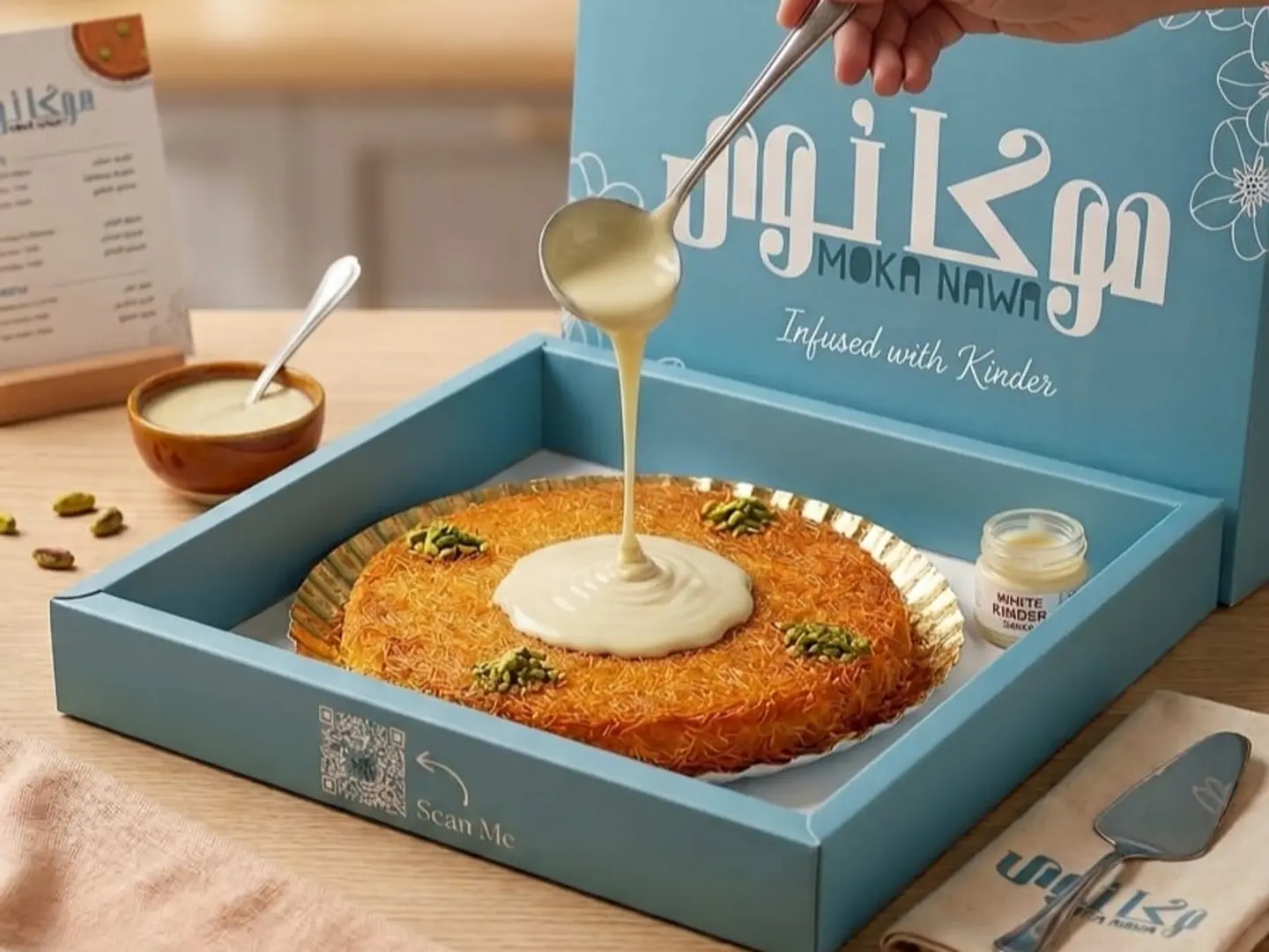 كنافة قشطة حليب محموس صوص كندر وسط