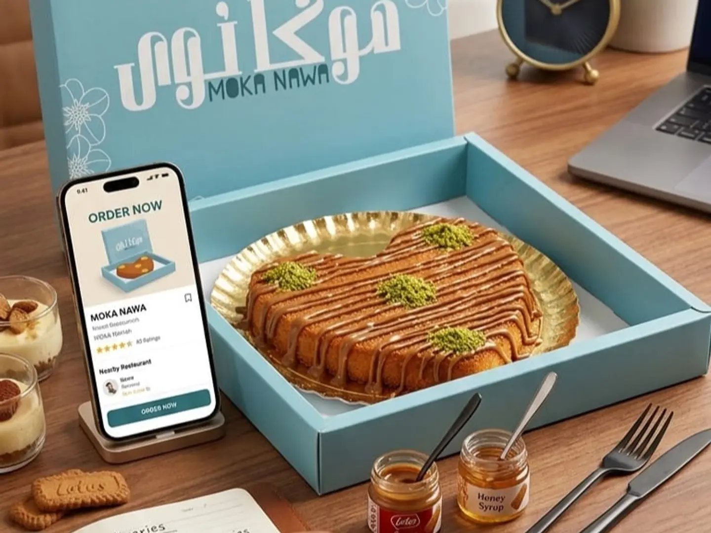 Lotus Kunafa With Lotus Sauce Heart