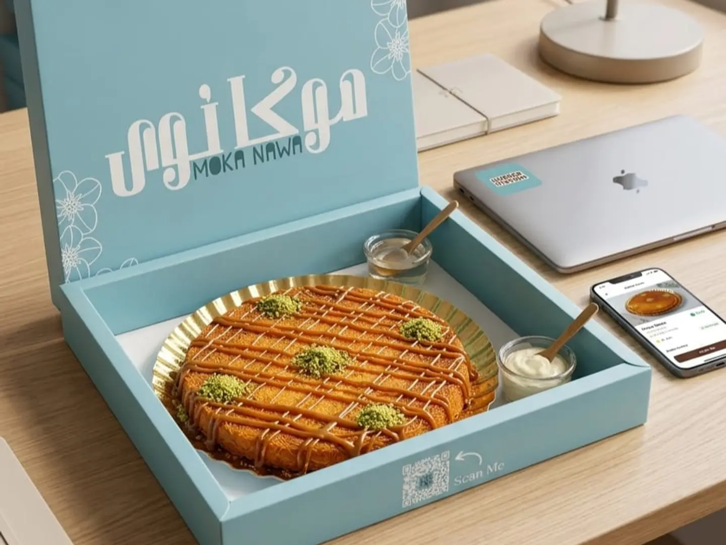 Cream Kunafa With Caramel Sauce Medium