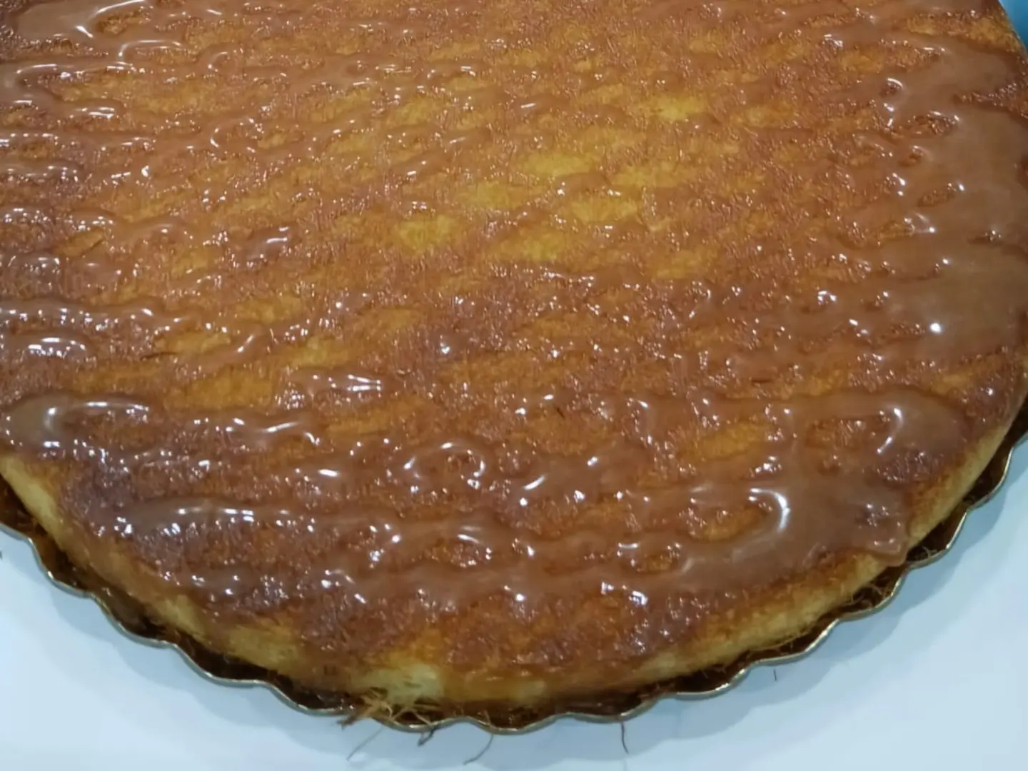 Cream Kunafa With Large Caramel Sauce