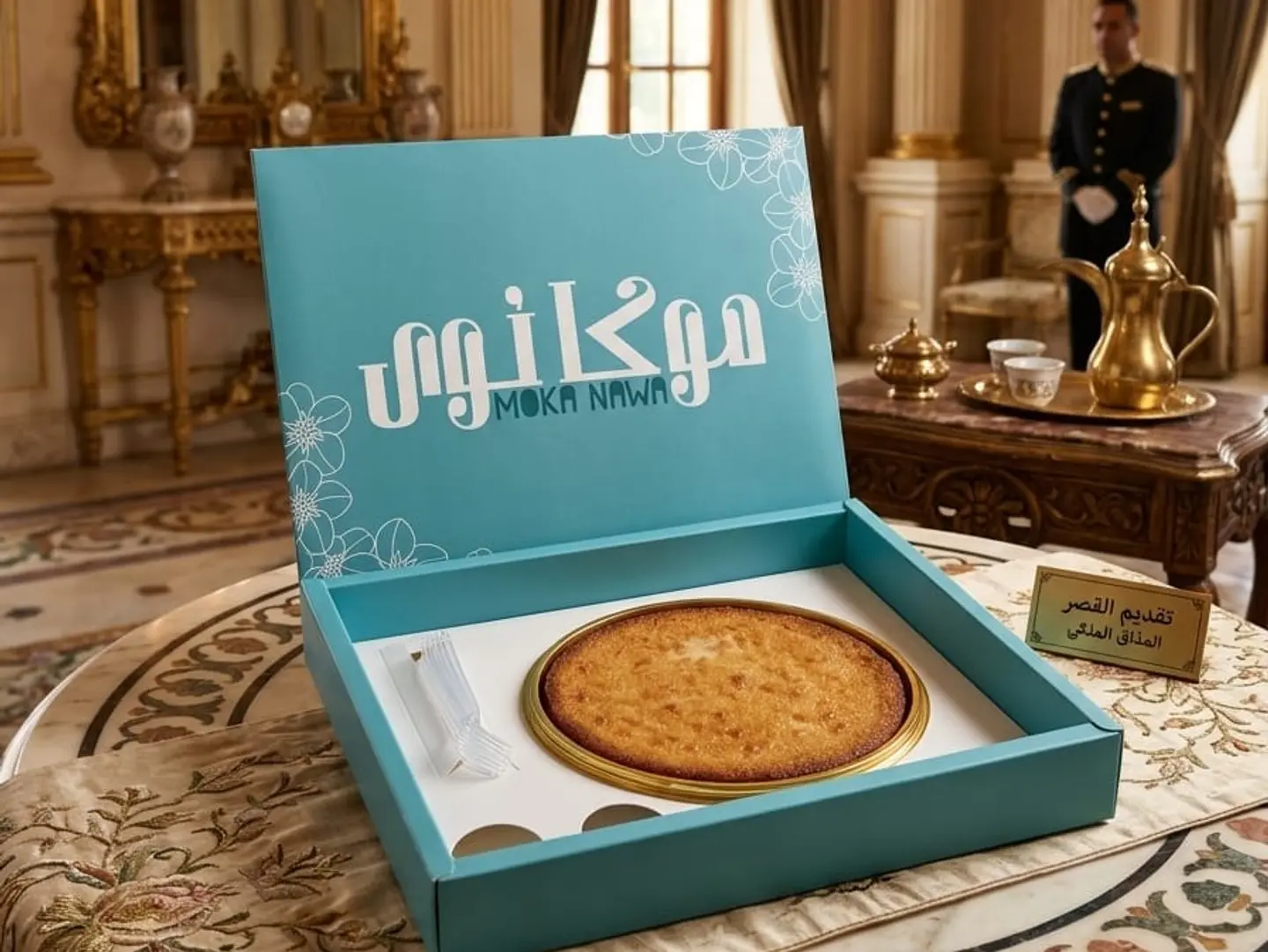 Basbousa With Cream And Roasted Milk