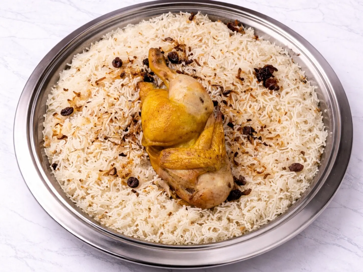 دجاج حنيذ مع رز بشاوري