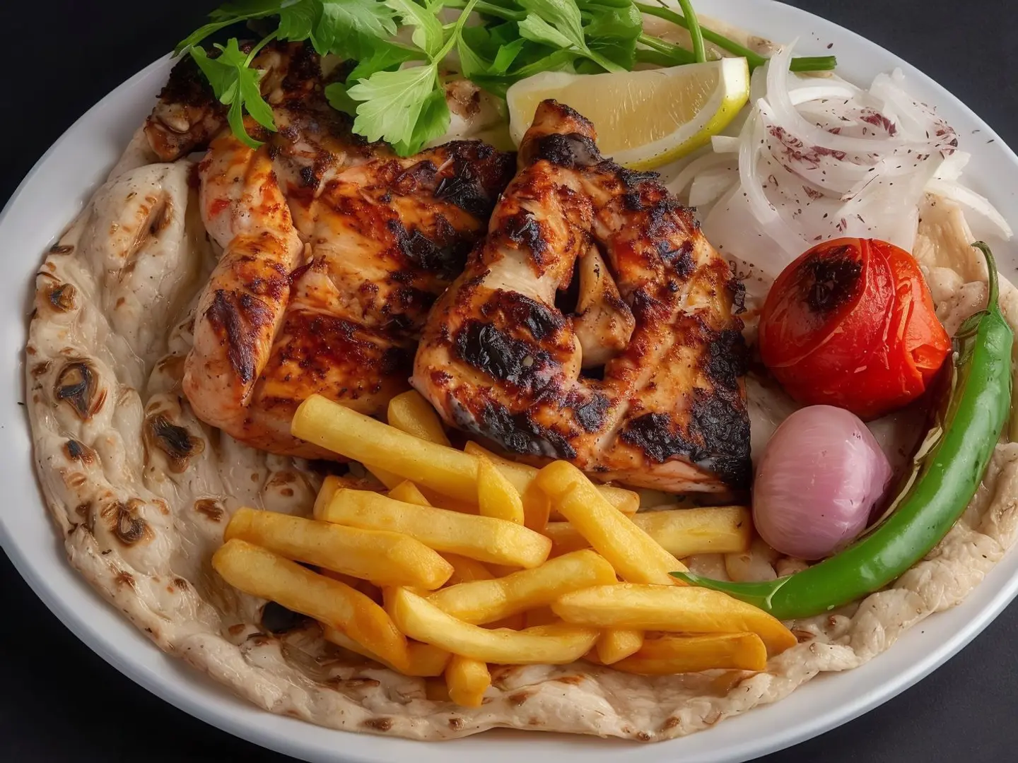 نص حبه دجاج عالفحم سادة