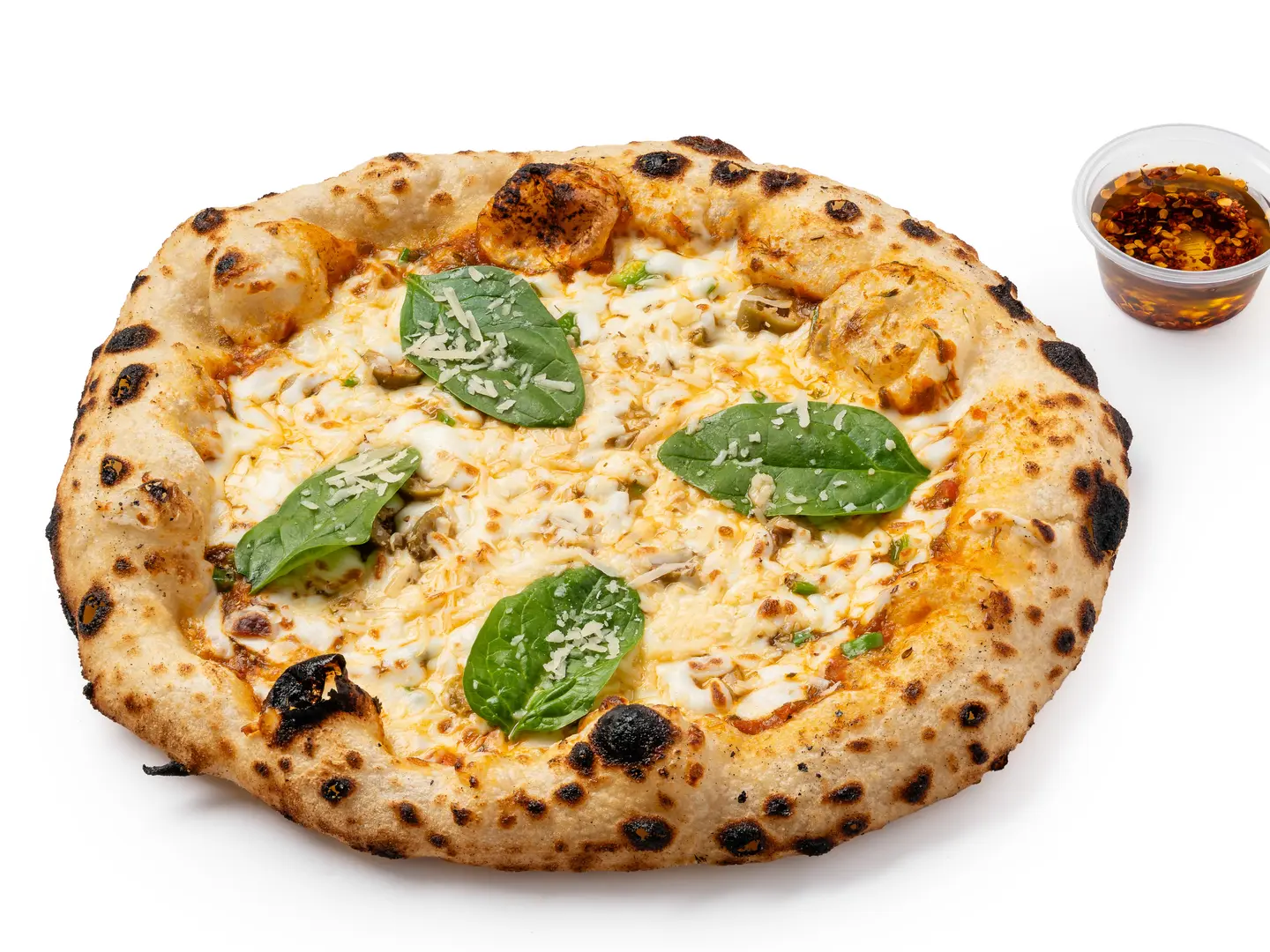 Napoli Pizza With Dough And Wood Fire Baking