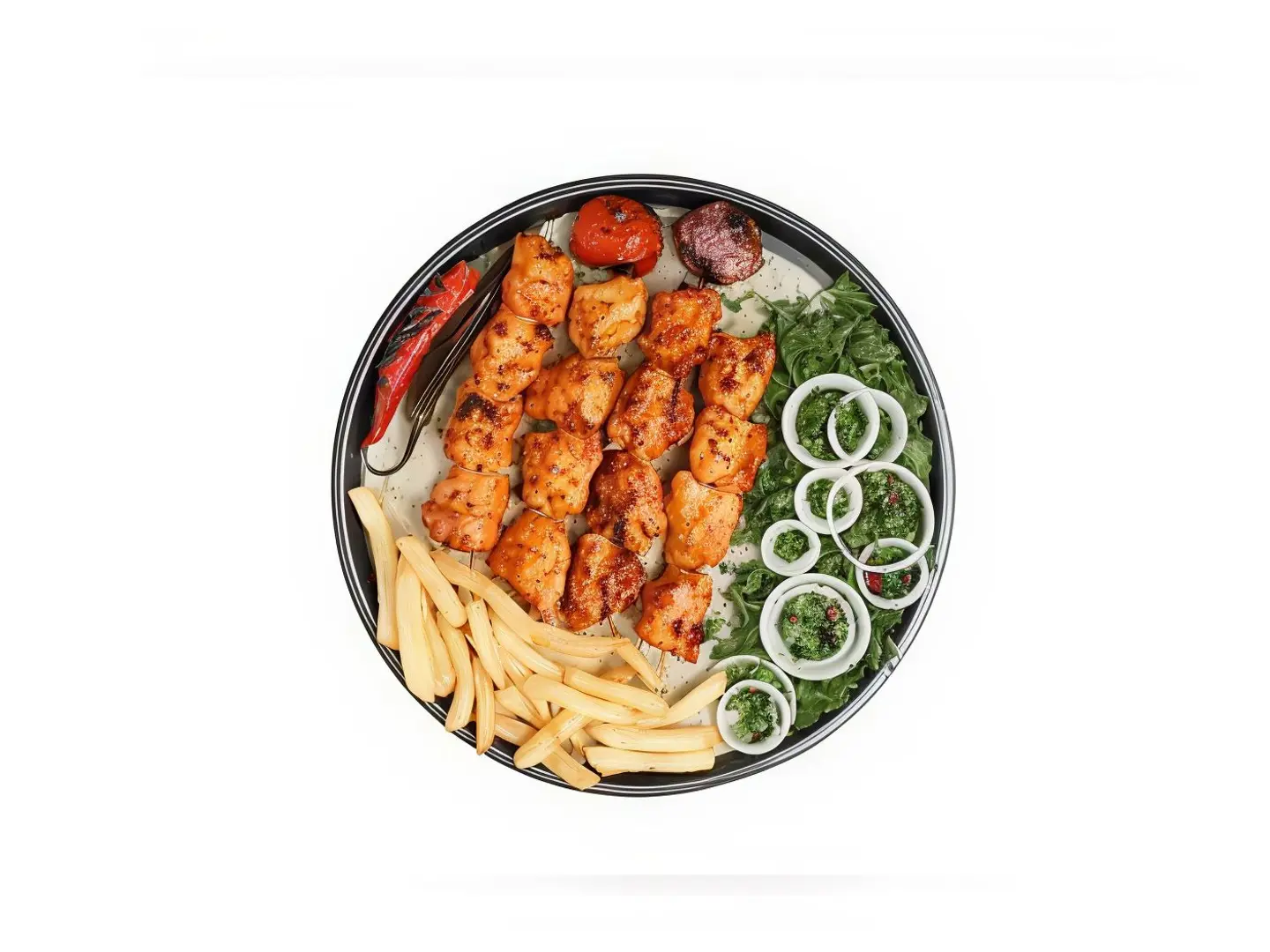 صحن شيش طاووق 3 أسياخ