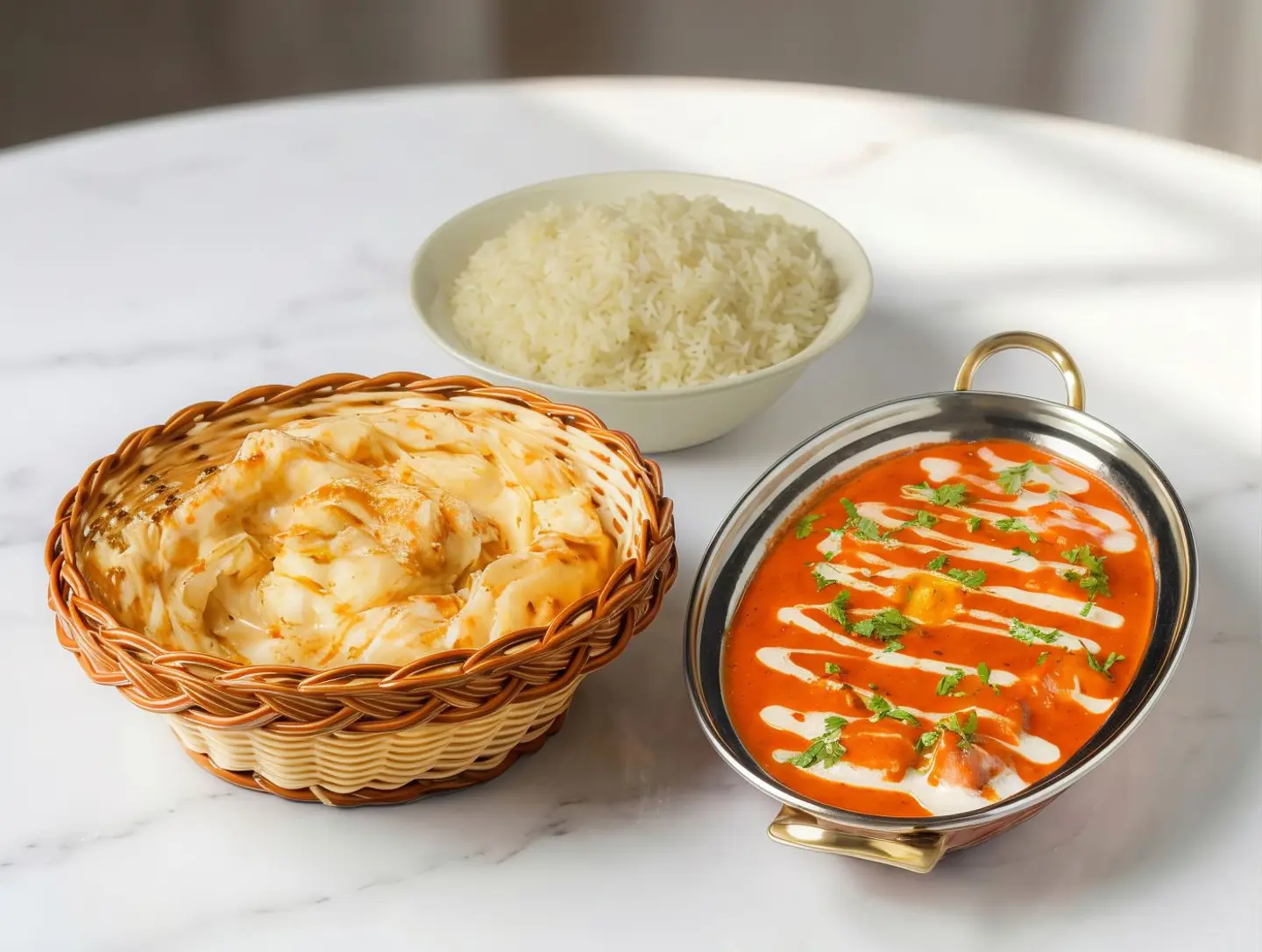 Butter Chicken With Rice Or Bread