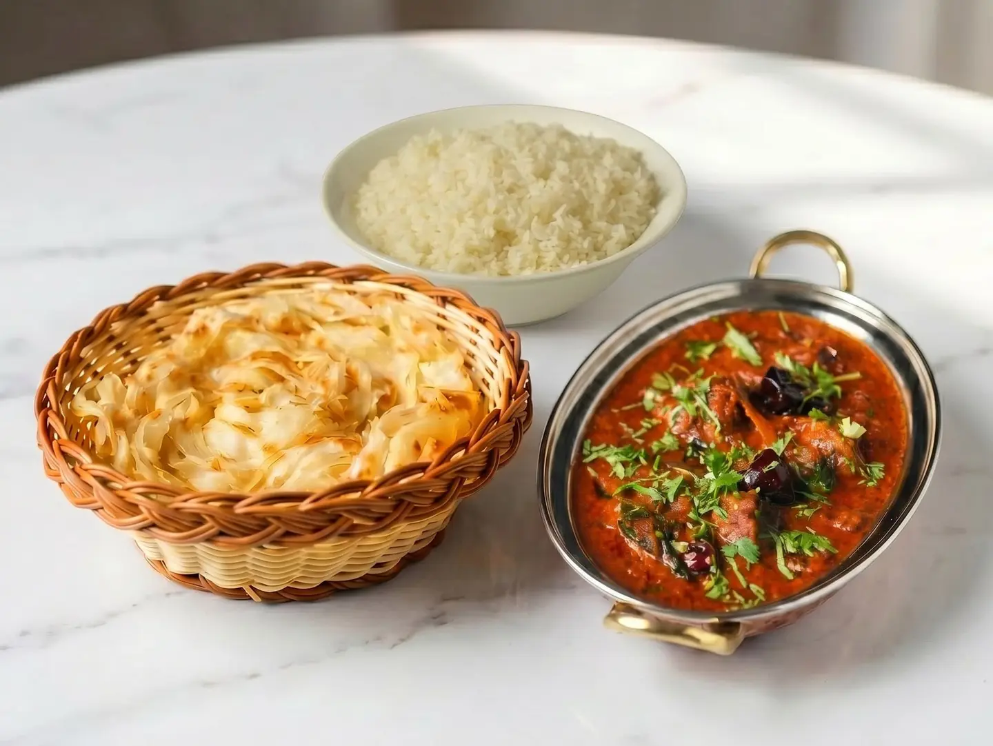 كاري لحم الضأن مع الأرز أو الخبز