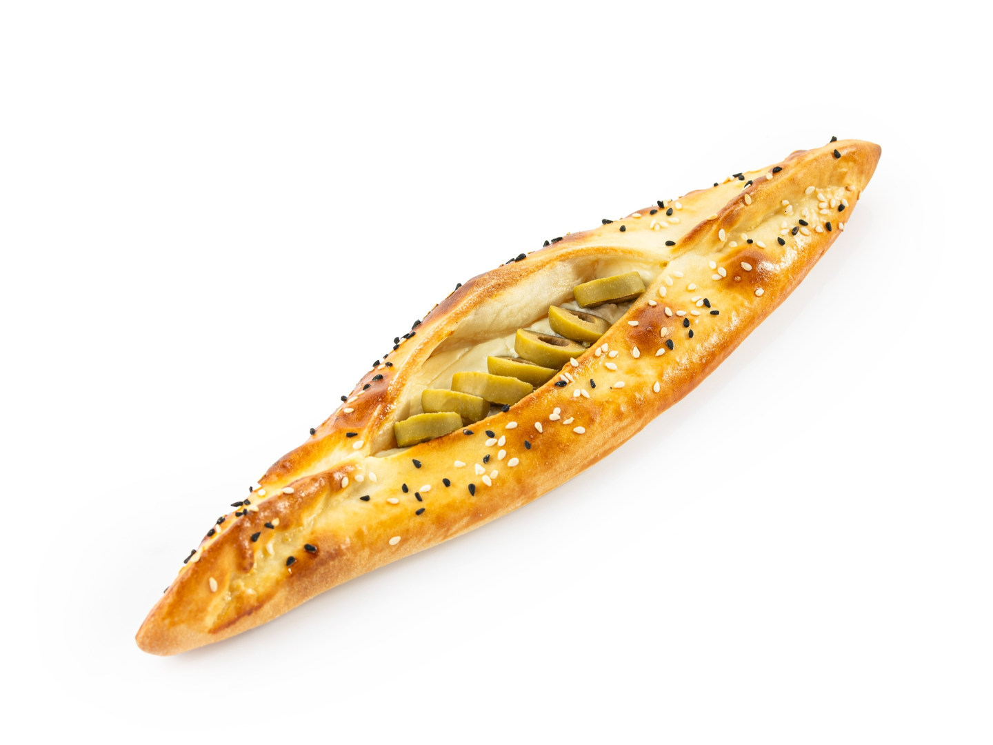 Labneh Pie With Olive Slices