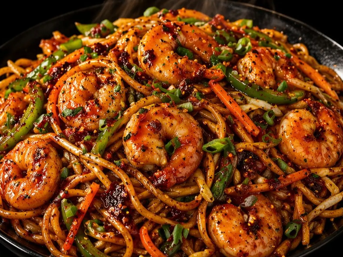 Szechuan Noodles With Shrimp