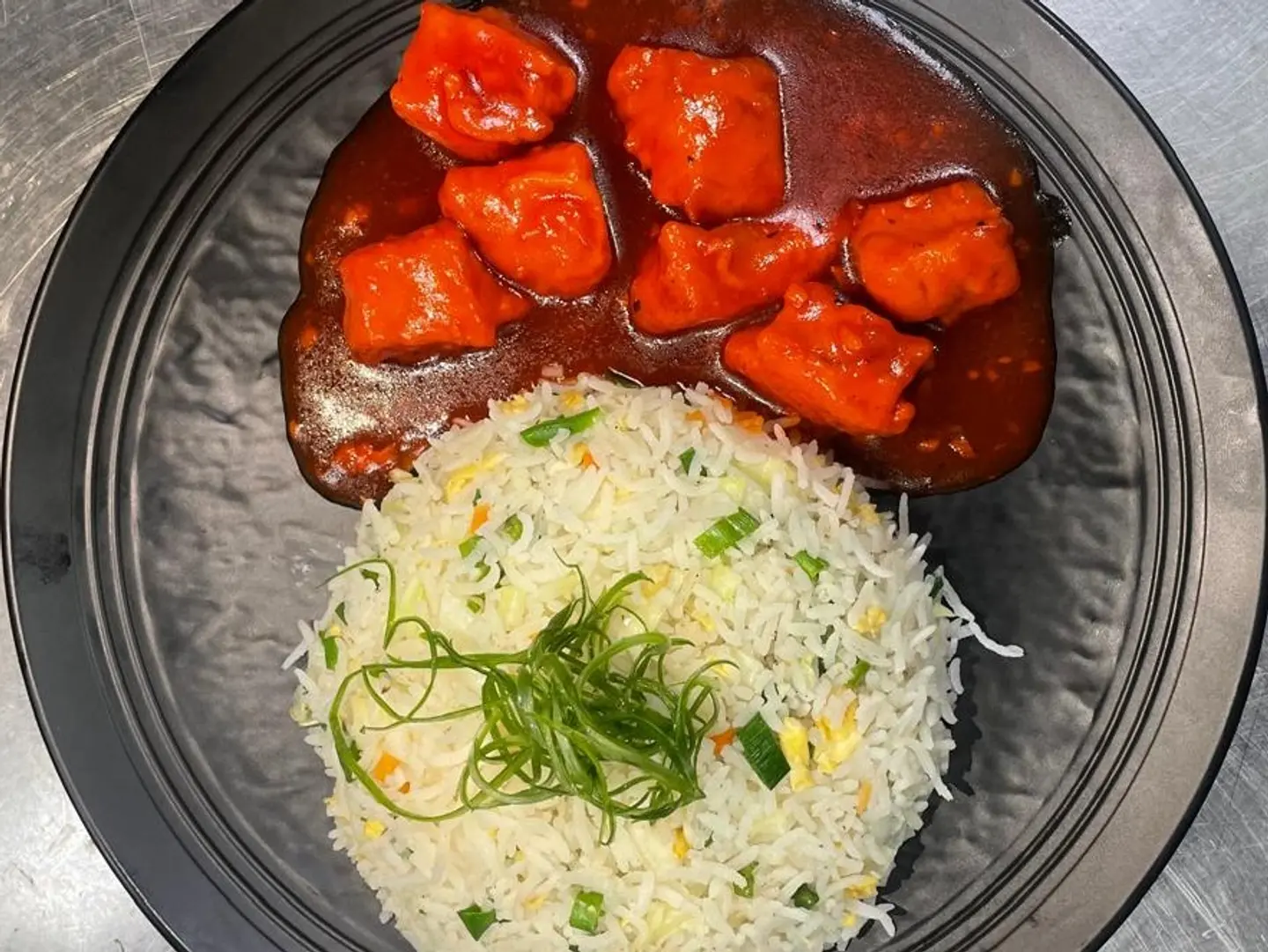 Manchurian Chicken With Chicken Fried Rice