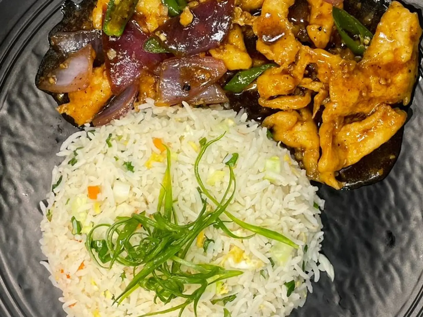 Chef Special Spicy Dry Chicken With Chicken Fried Rice