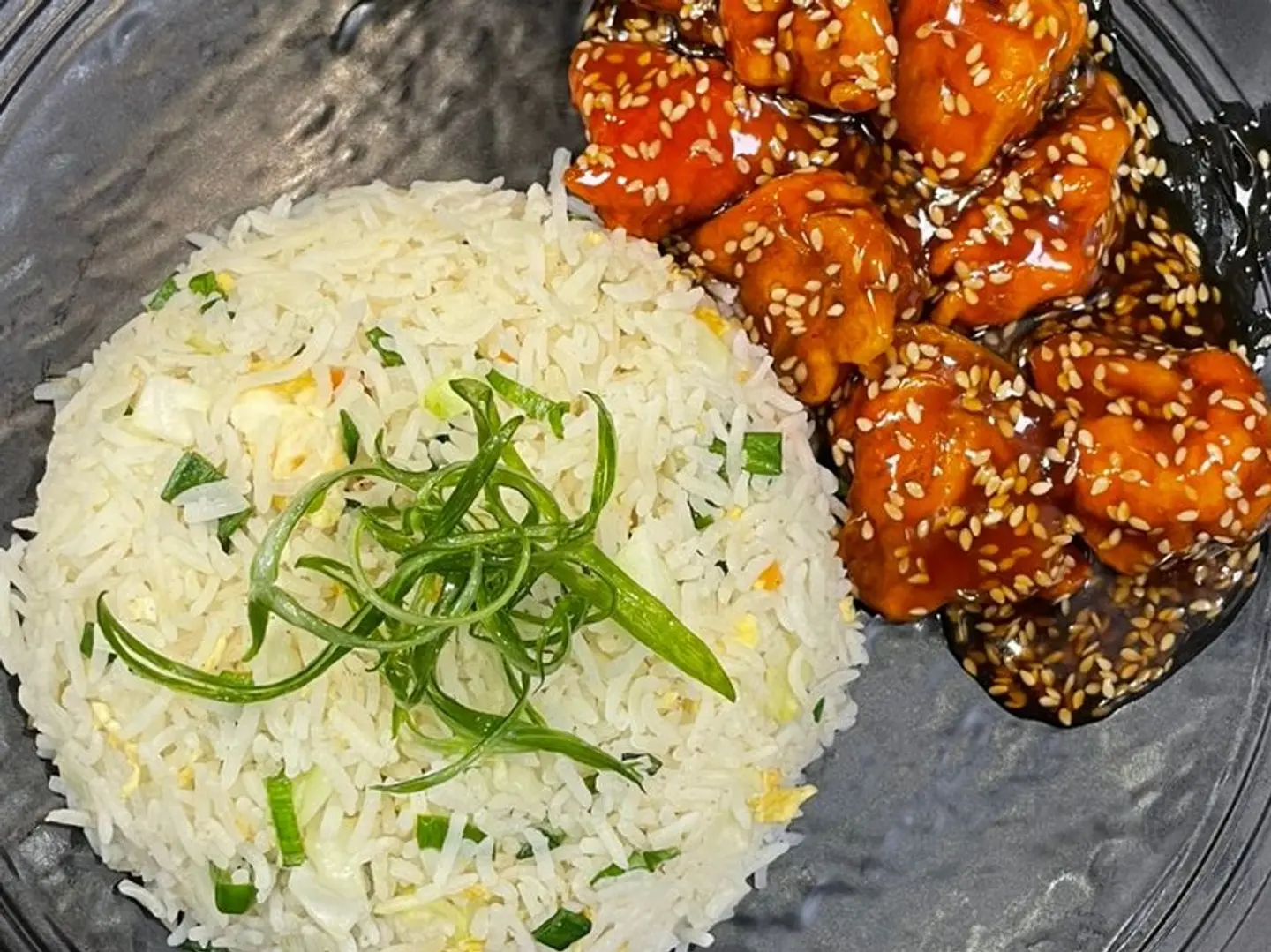 Spicy Black Pepper Dry Beef With Chicken Fried Rice