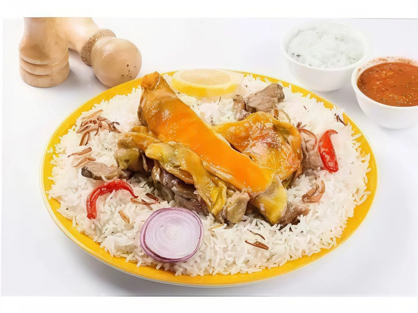 نفر لحم مندي مع رز