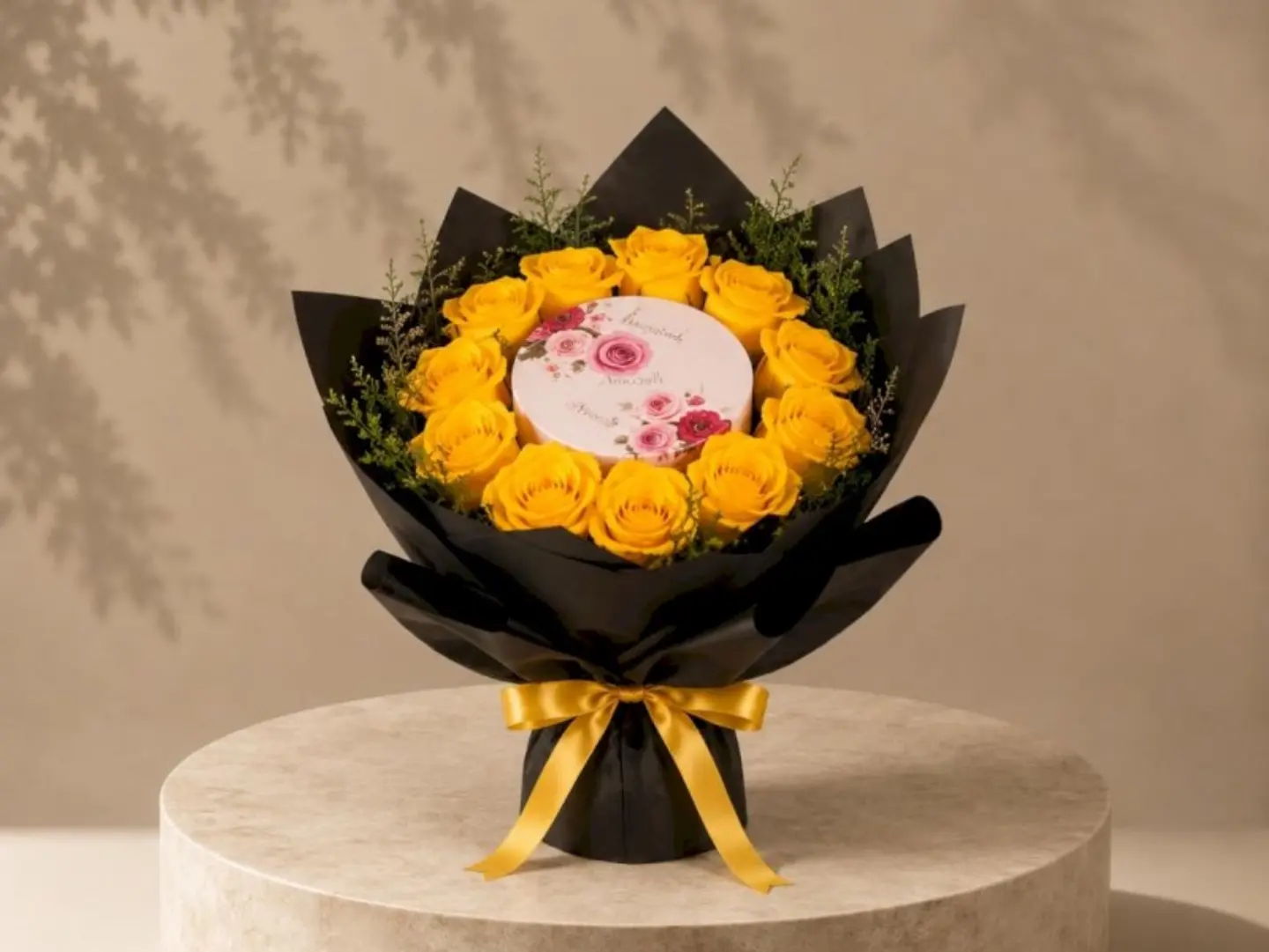 Yellow Roses With Garden Chocolate