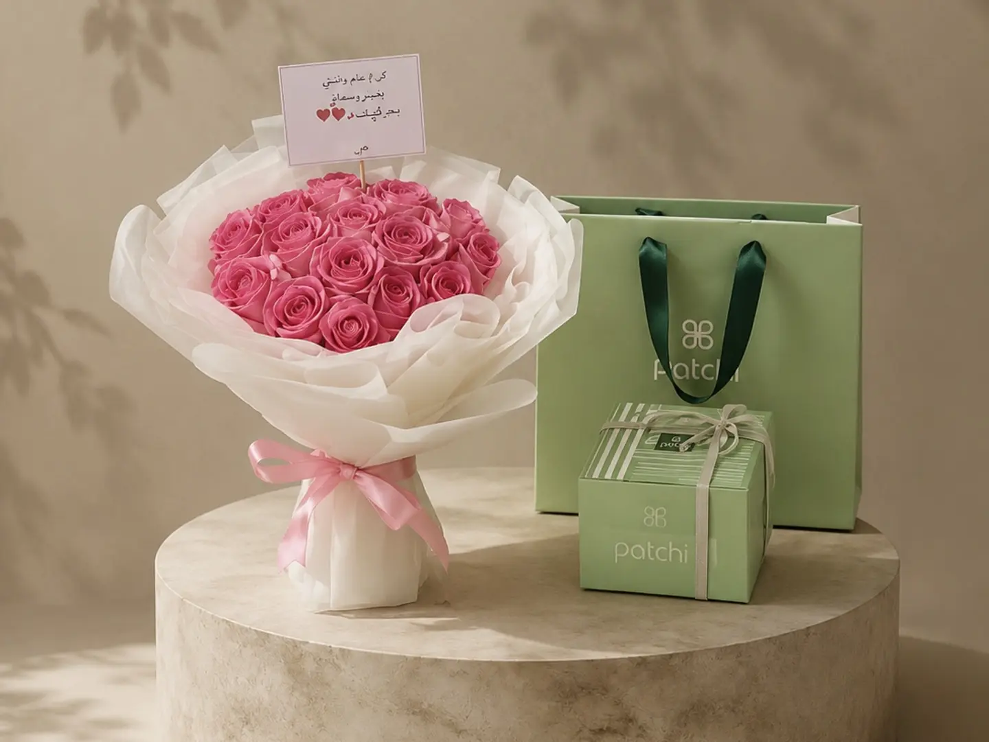 Pink Bouquet With Patchi Chocolates