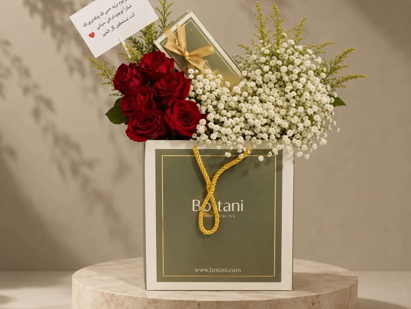 Gypsophila Arrangement With Garden Chocolate
