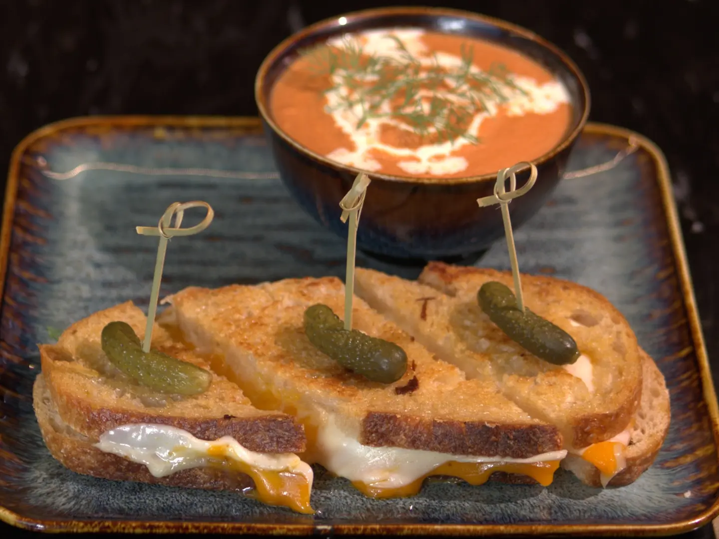 Grilled Cheese Sandwich With Tomato Soup
