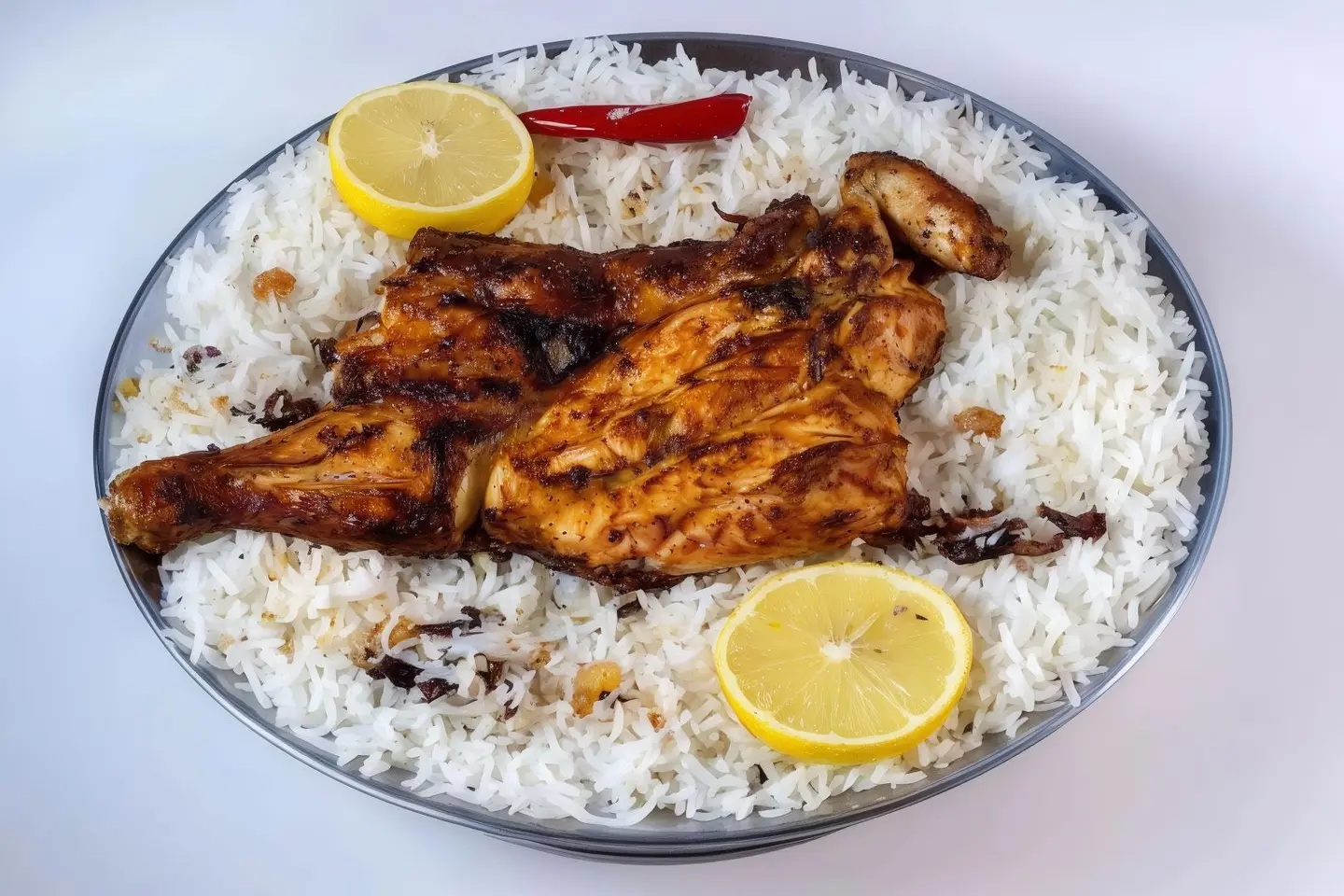 نصف دجاج عالفحم