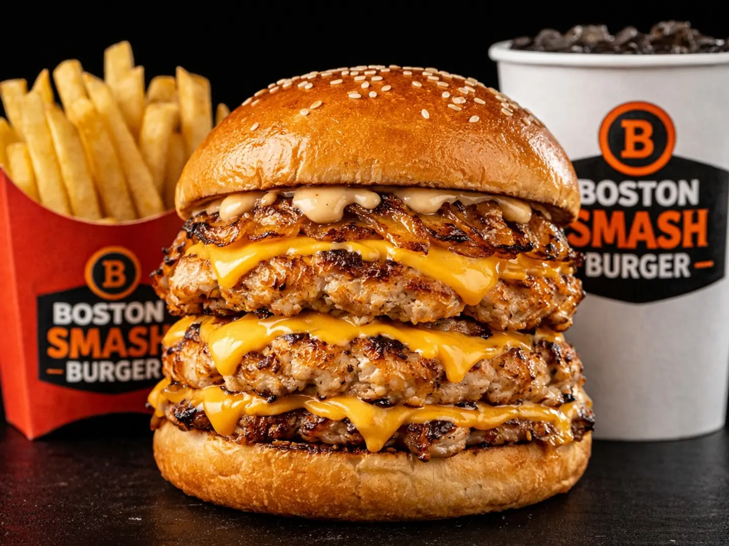 وجبة دبل سماش برجر لحم