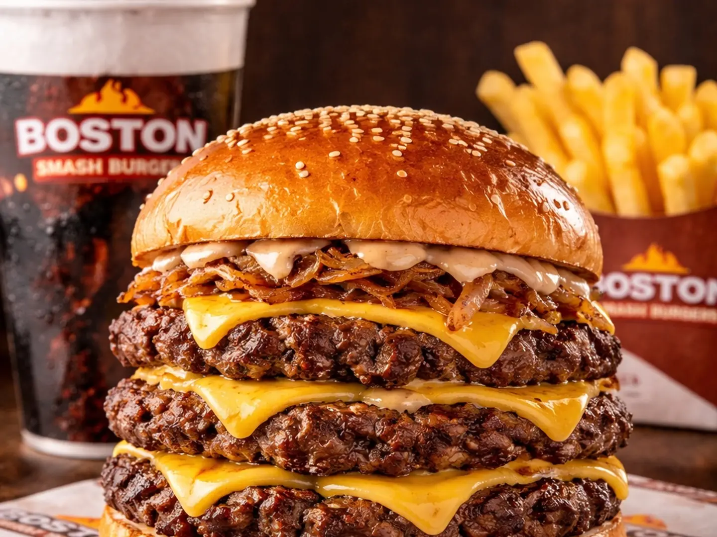 وجبة تربل سماش برجر لحم