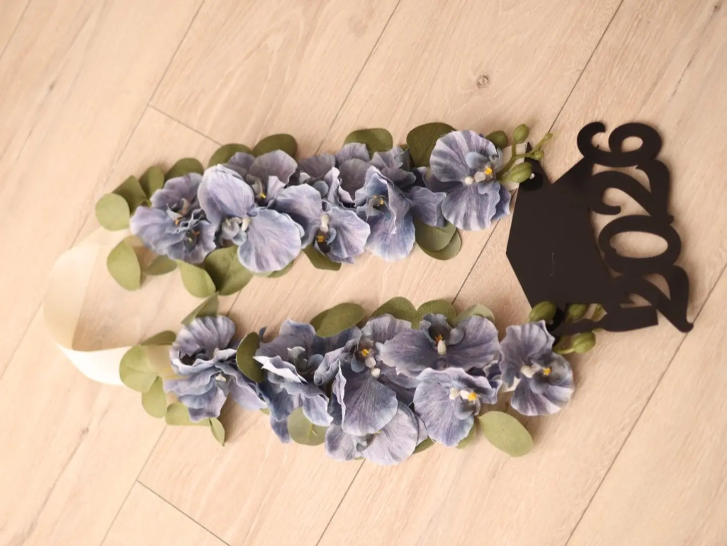 Artificial Flowers Necklace (Blue)