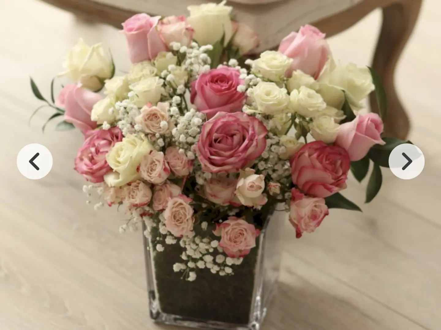 Pink Square Flower Vase