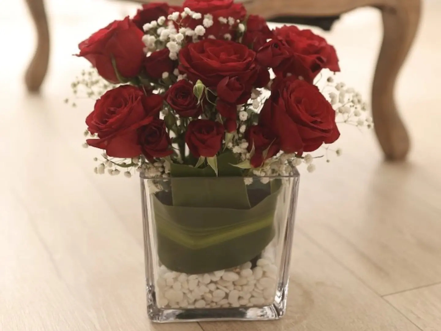 Red Square Flower Vase