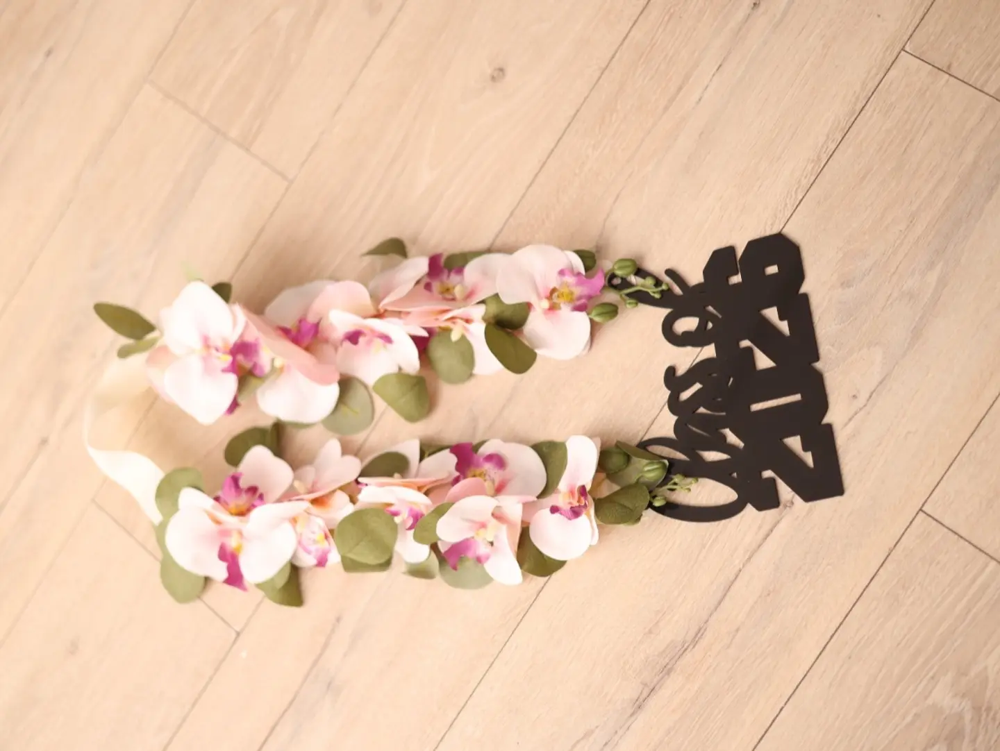 Artificial Flowers Necklace Pink