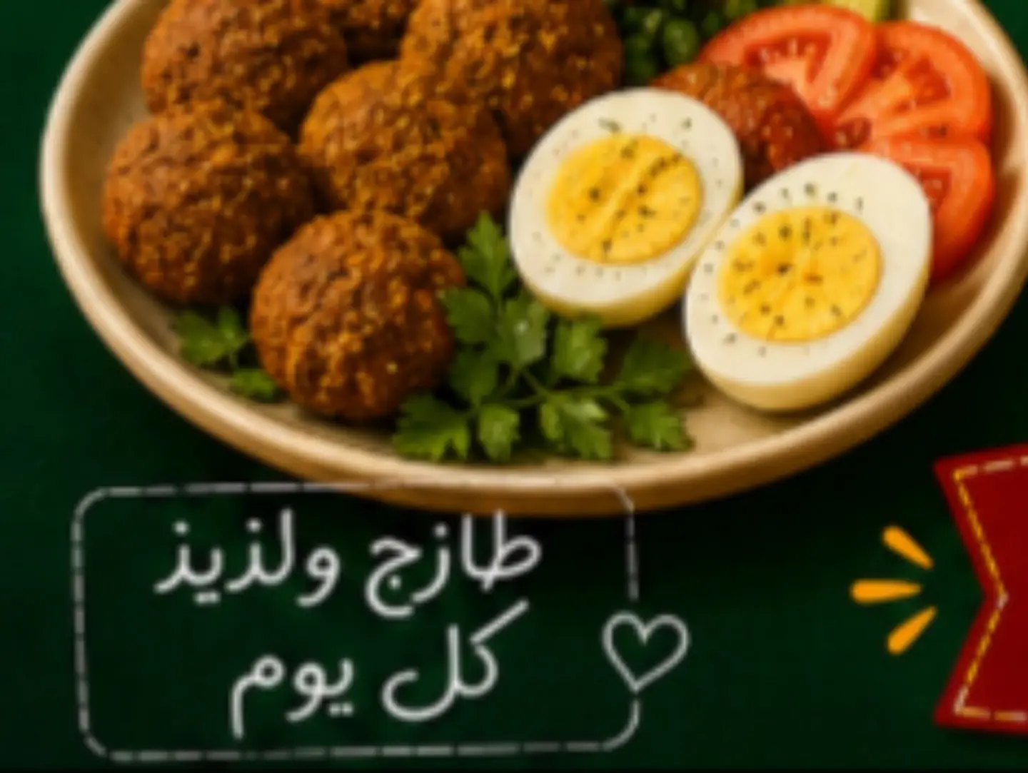 ٣ صحون مشكل كبير فلافل