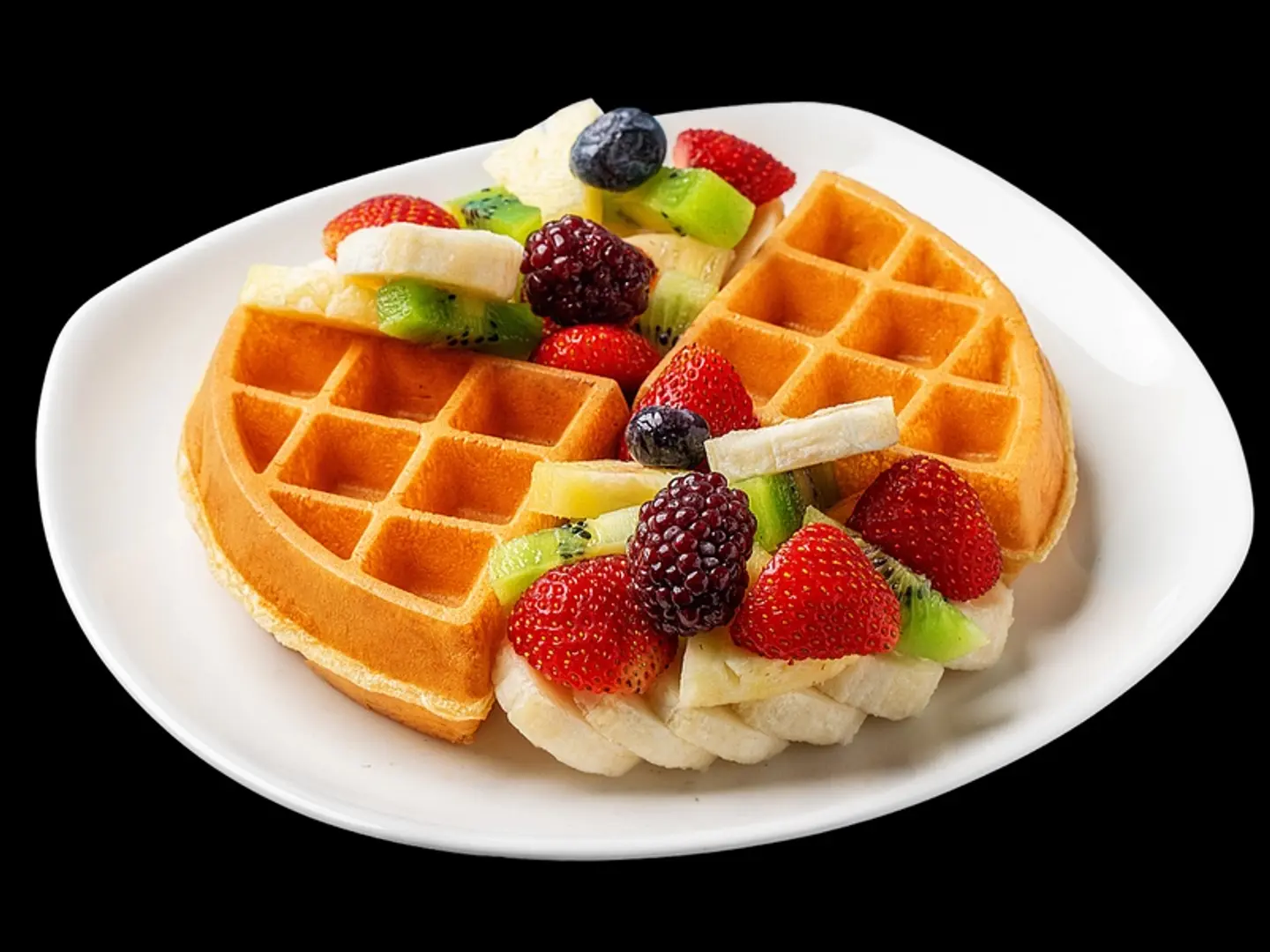 وافل فواكه مع العسل
