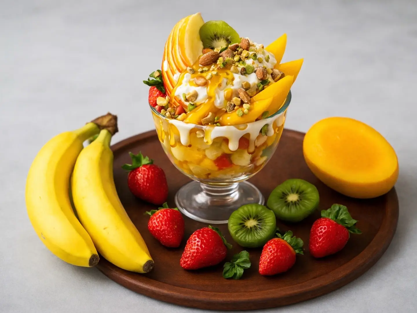 سلطة فواكه قشطة مع عسل