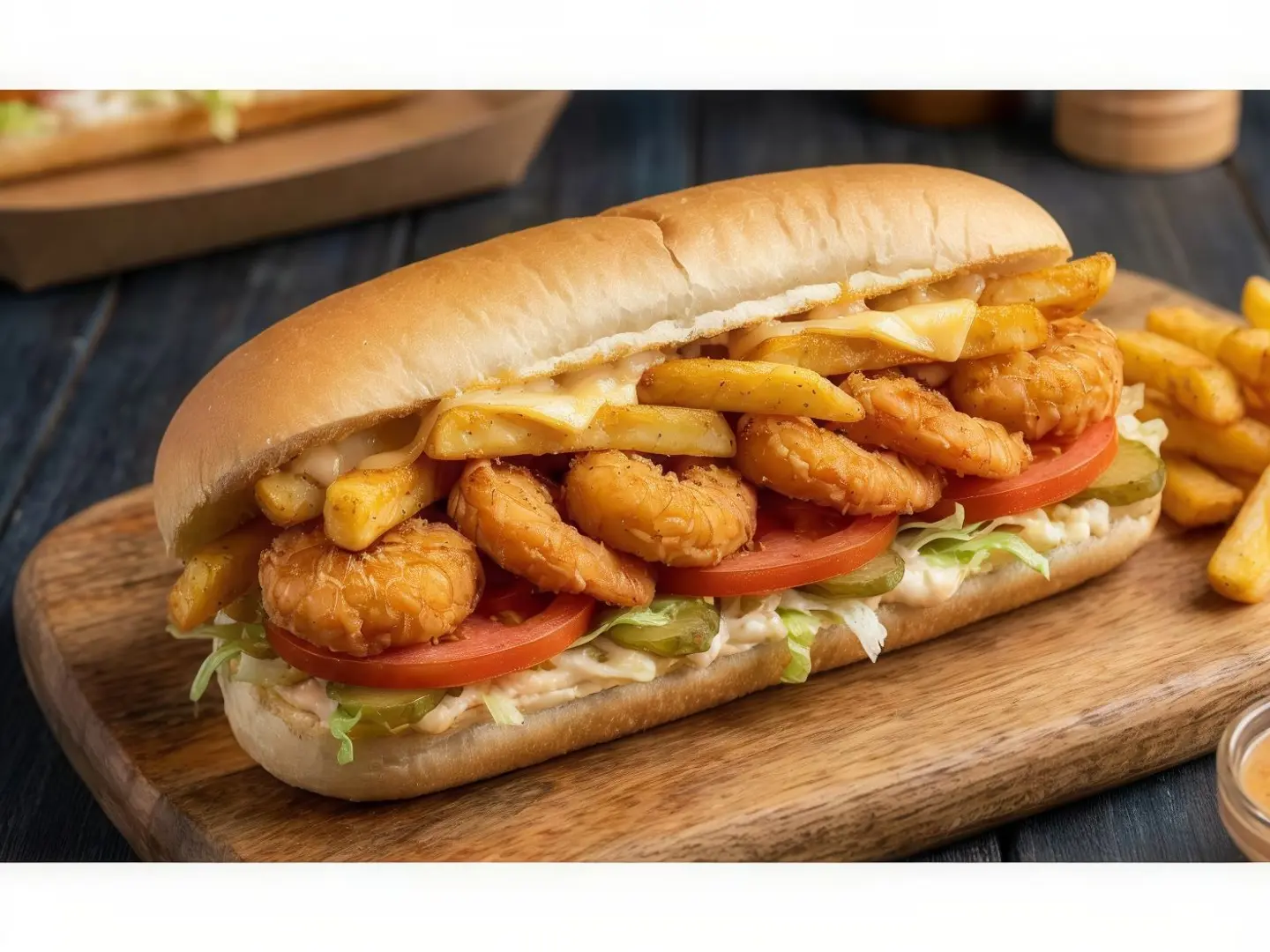 Potato And Shrimp Sandwich