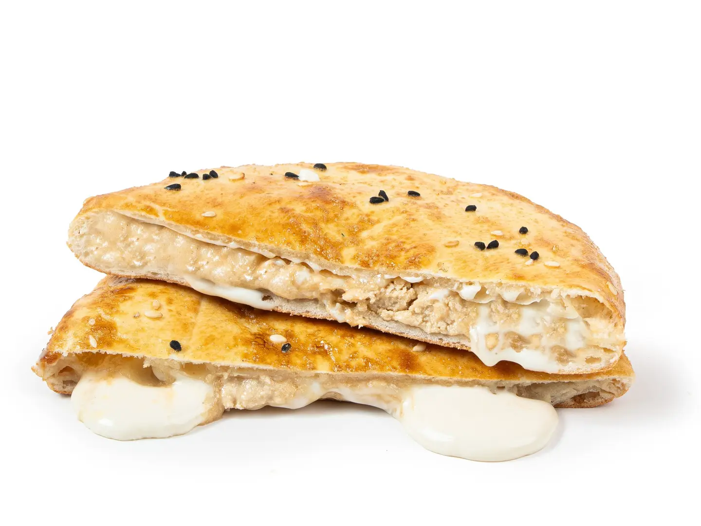 فطيرة طحينية مع الجبنة السائلة